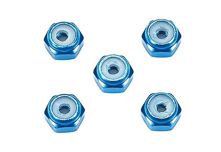 Tamiya 15500 – 2mm Aluminum Lock Nut (Blue, 5pcs)