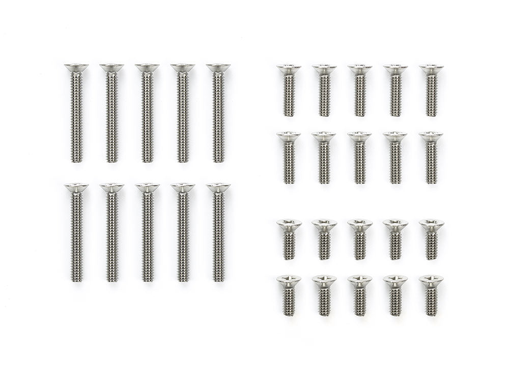 Tamiya 15527 – Stainless Steel Countersunk Screw Set (6, 8, 15mm)