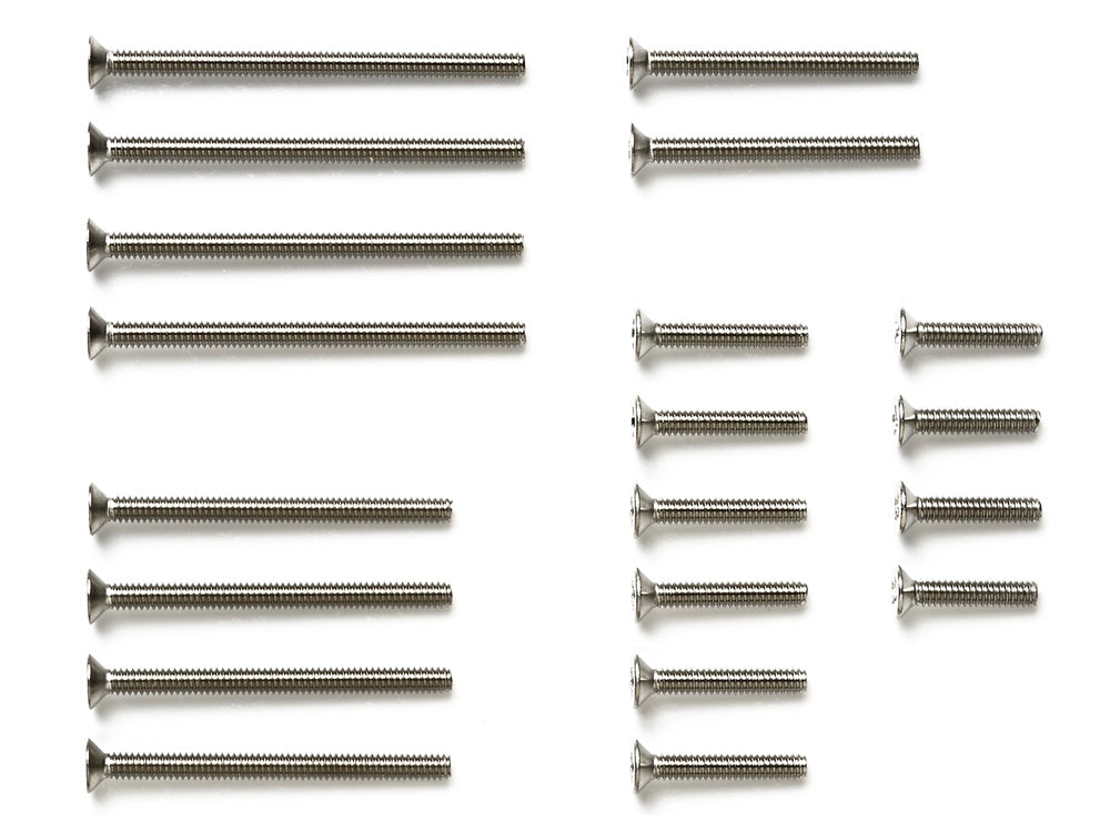 Tamiya 15510 – Stainless Steel Countersunk Screw Set (10/12/20/25/30mm)