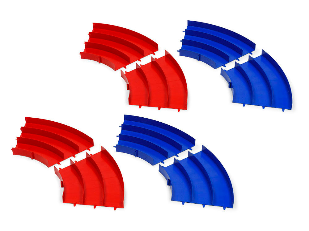 Tamiya 69578 - Japan Cup Junior Circuit Curve Section Set (Blue/Red, 4Pcs. Each)