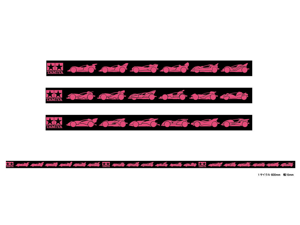 Tamiya 95667 – Fully Cowled 30th Anniversary Multipurpose Tape (15mm Black/Pink)