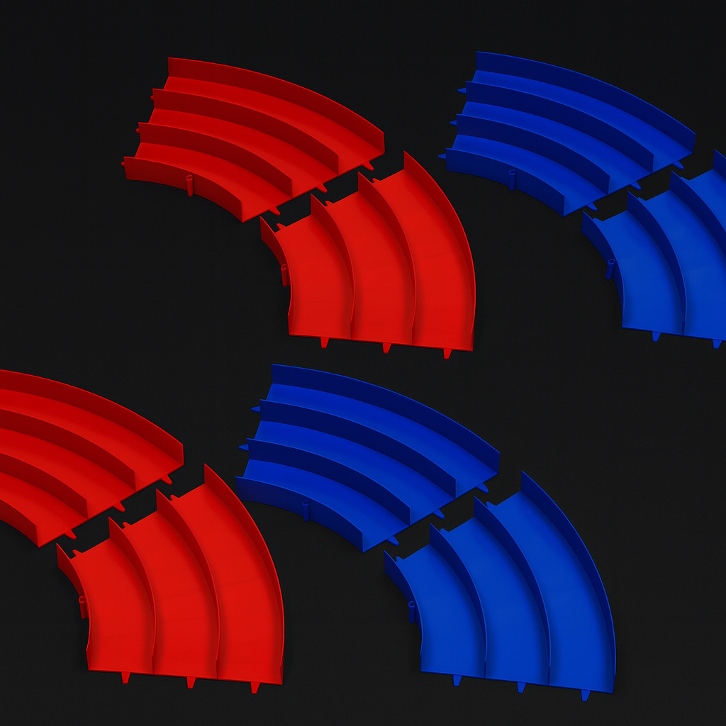 Tamiya 69578 - Japan Cup Junior Circuit Curve Section Set (Blue/Red, 4Pcs. Each)